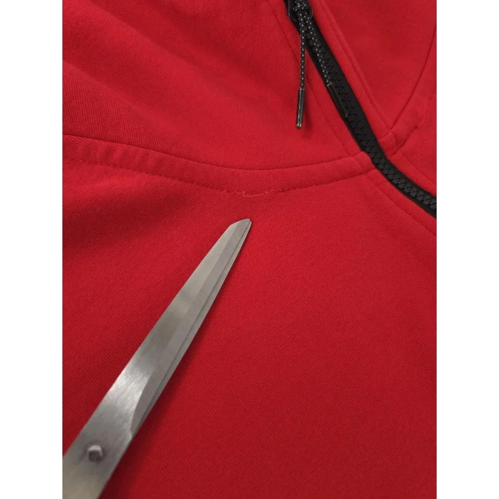 Nike Hoodie Mens Small Red Tech Fleece Windrunner Full Zip Hoody PLS Read